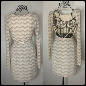 Fashion nova tan and silver dress size m